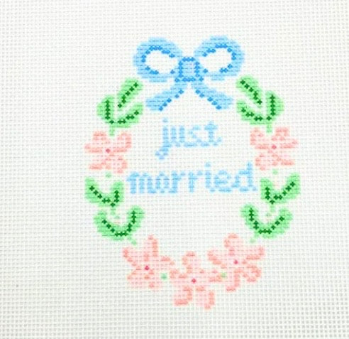 Just Married Wreath with Stitch Guide