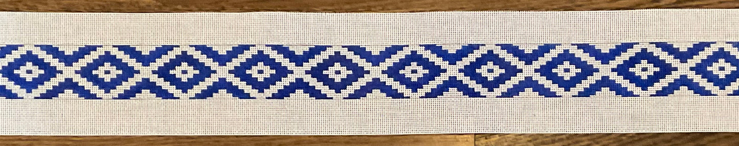 Purse Strap Geometric Blue/White