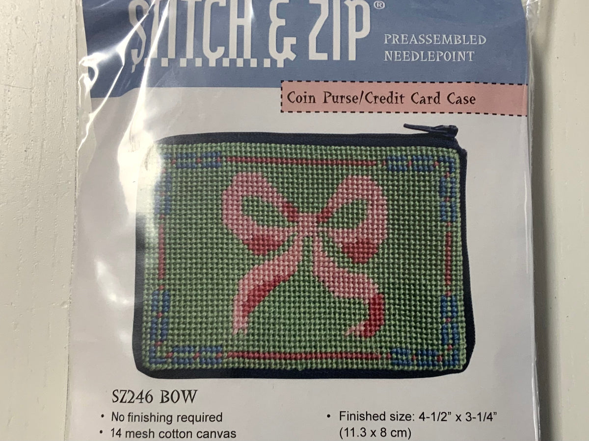 Stitch & Zip Coin Purse Pink Bow