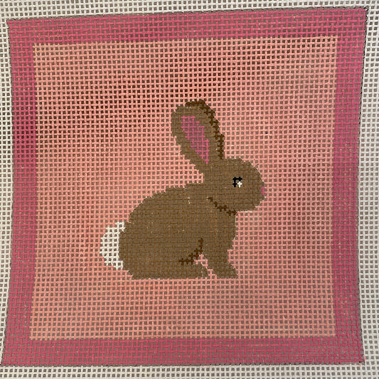 Bunny on Pink Square