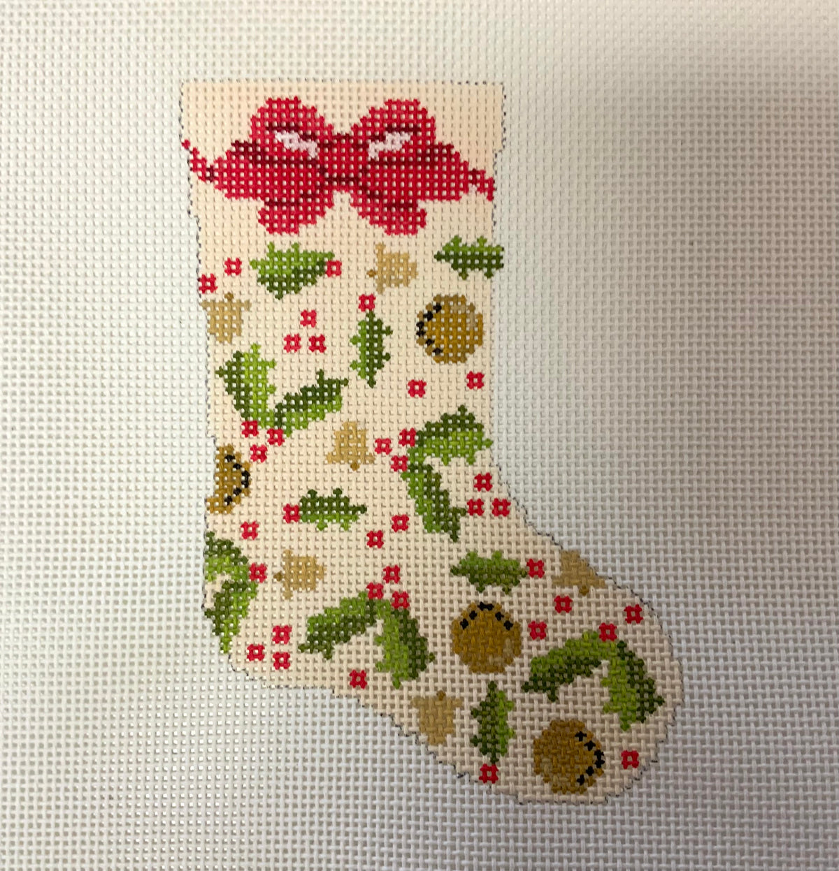 Pink Holly Mini Stocking