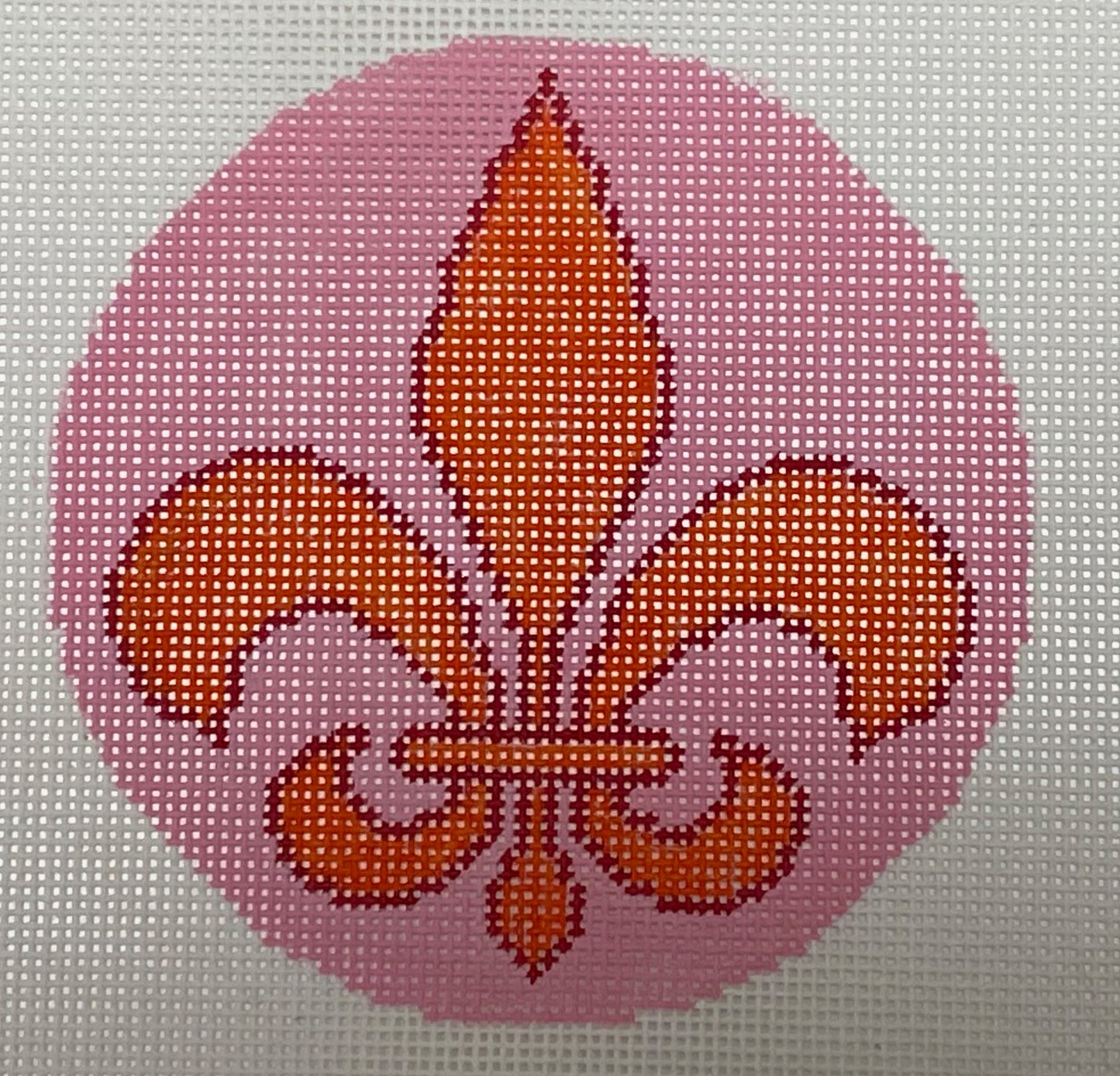 Fleur De Lis Orange on Pink