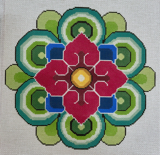Pink Mandala Flower Pillow