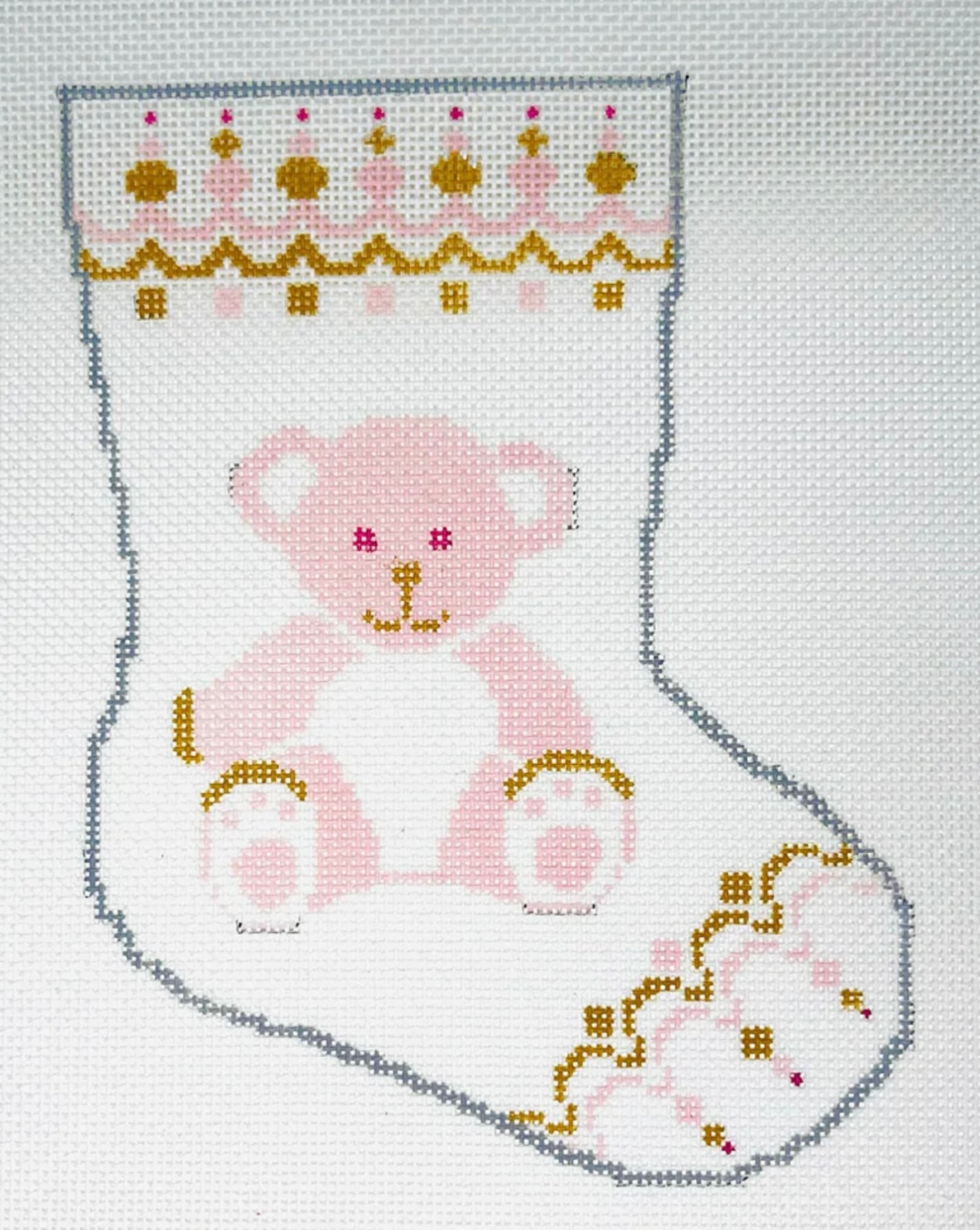 Pink Bear Bauble Mini Sock