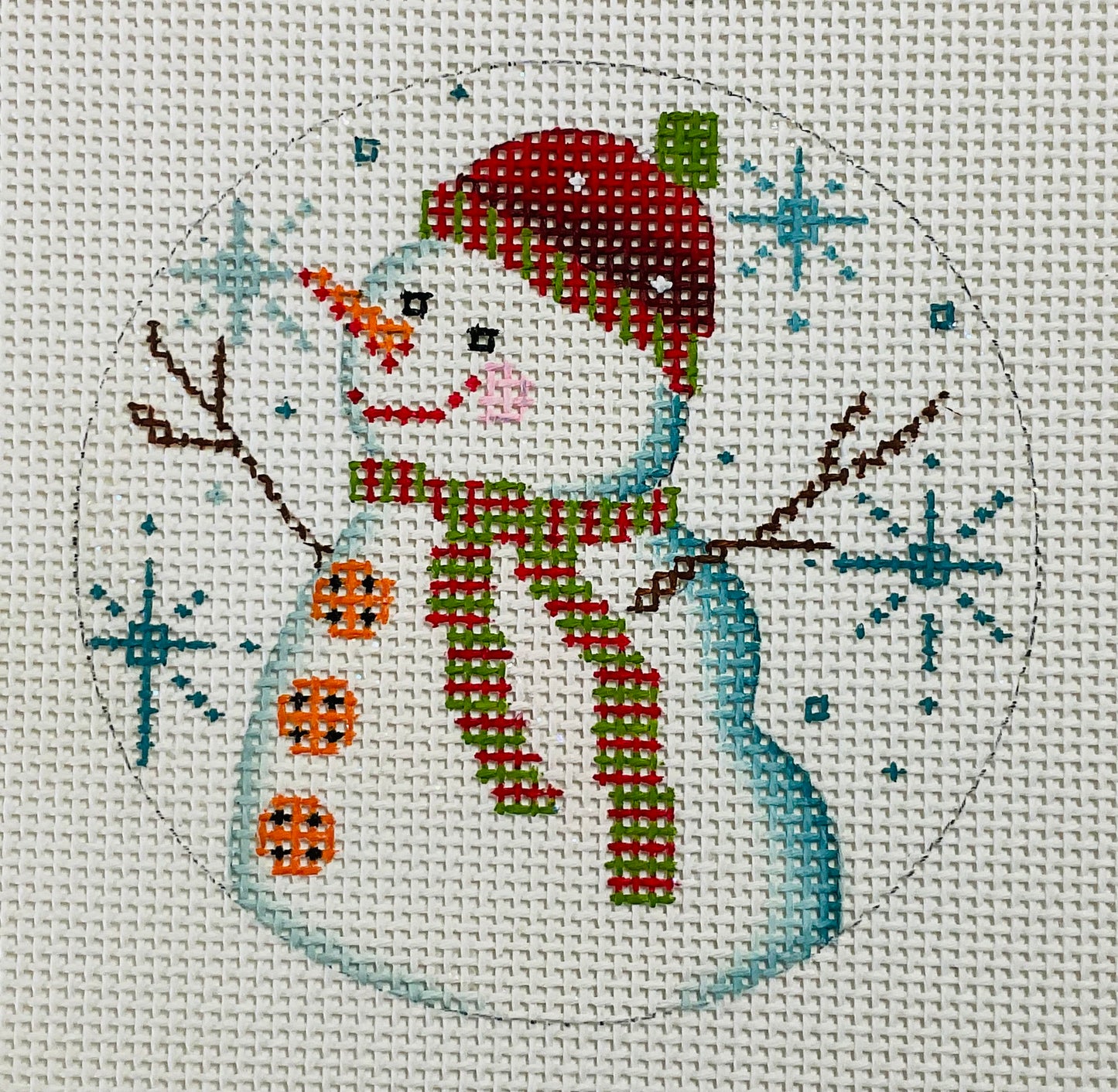 Snowman and Snowflakes Round
