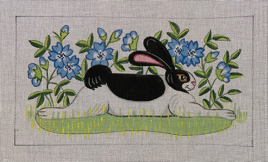 Rabbit in Blue Flowers