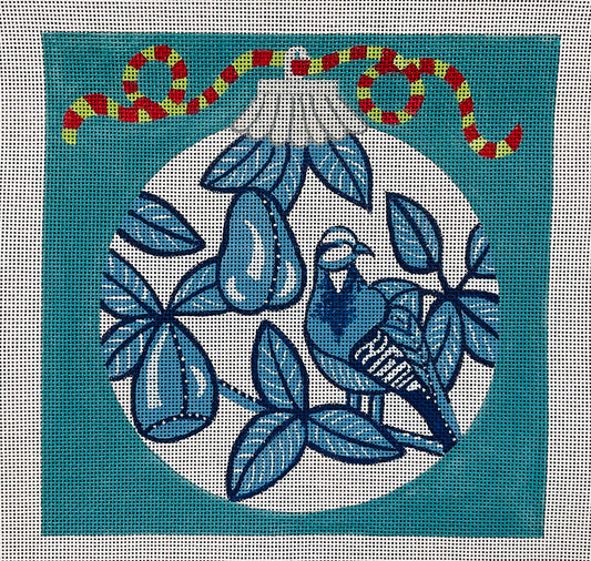 Ornament with Blue Flora