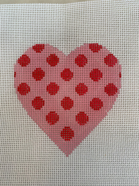 Heart Pink with Red Dots (18 Mesh)