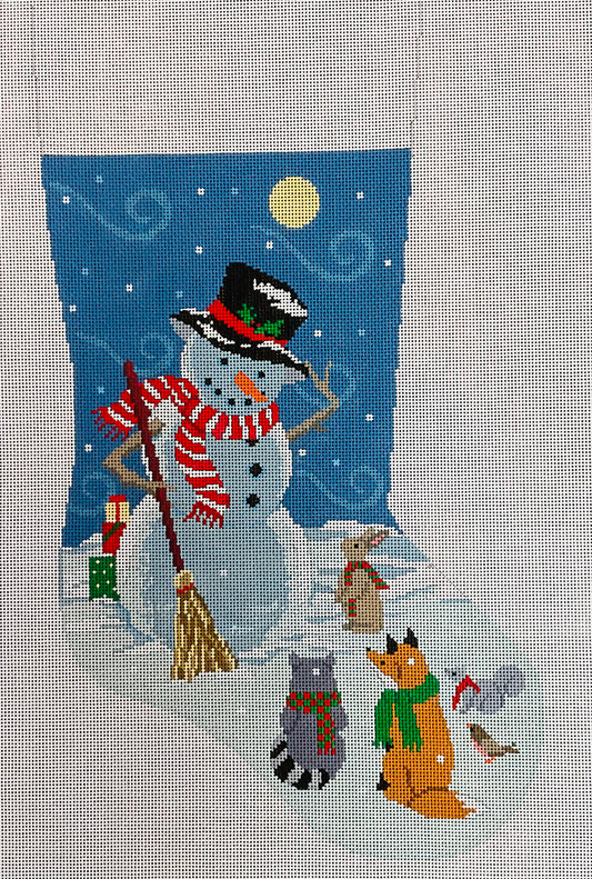 Stocking, Windy Snow Gifts Snowman