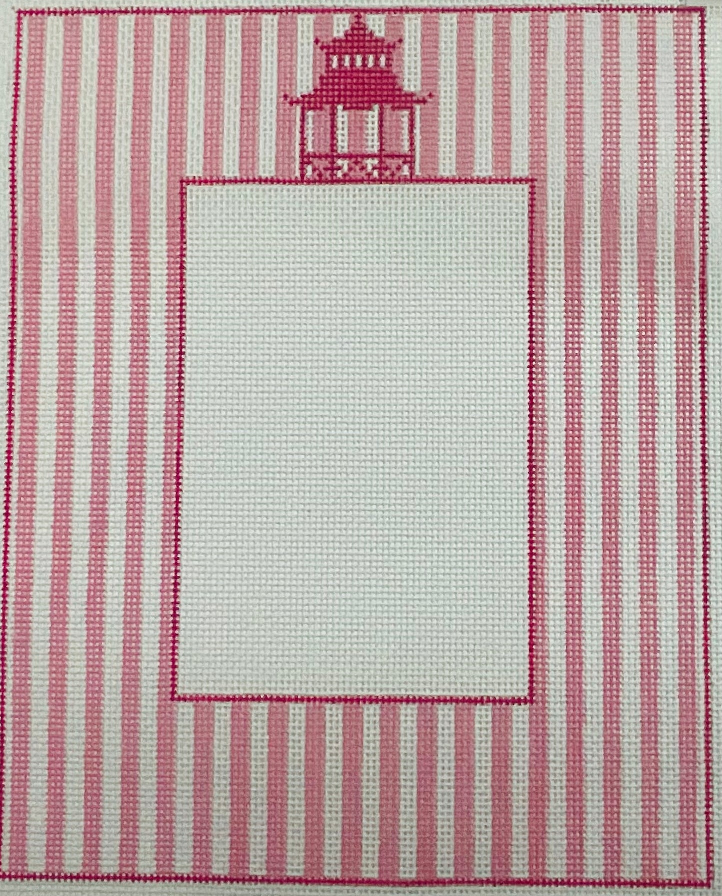 Picture Frame Pink/White Stripes Pagoda
