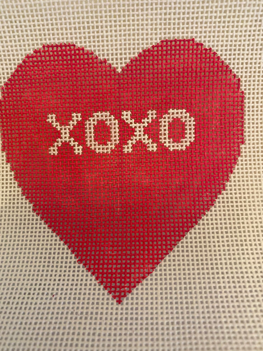 Heart XOXO on Red