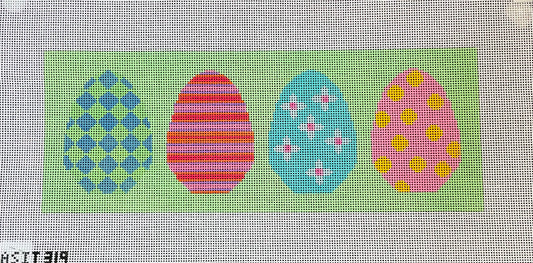 Easter Eggs on Green