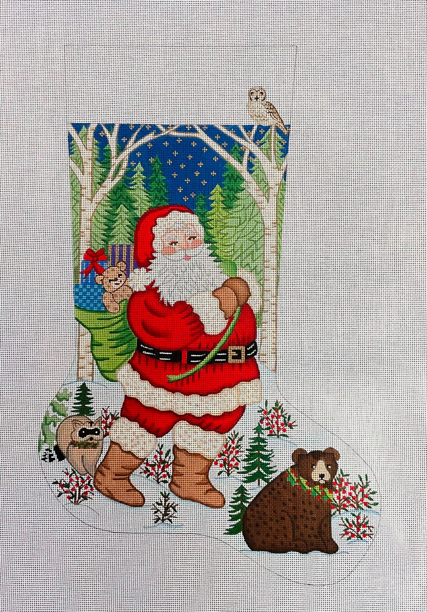 Stocking Santa with Animals, Owl