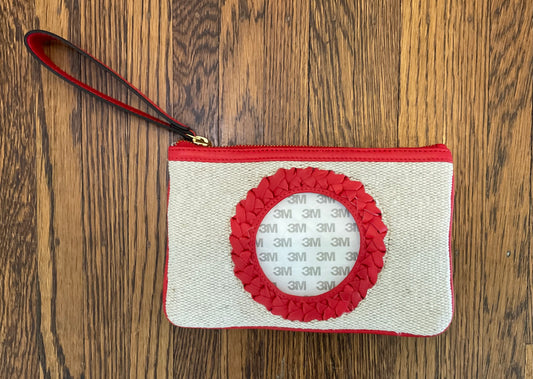 Self Finishing Canvas Wristlet Red