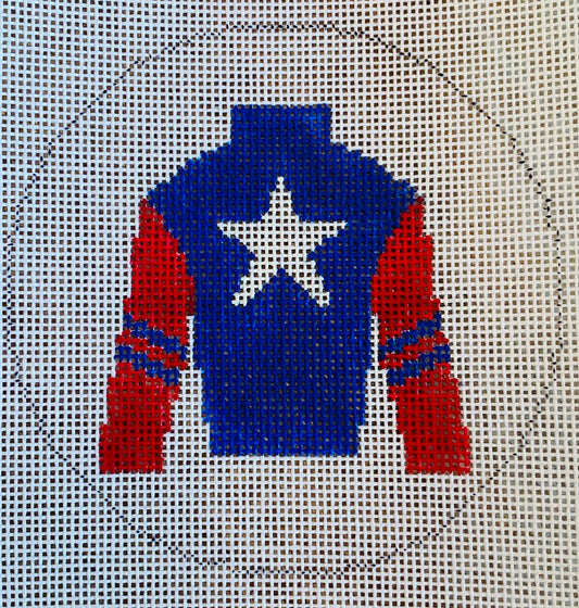 Jockey Silk Red/Blue with White Star