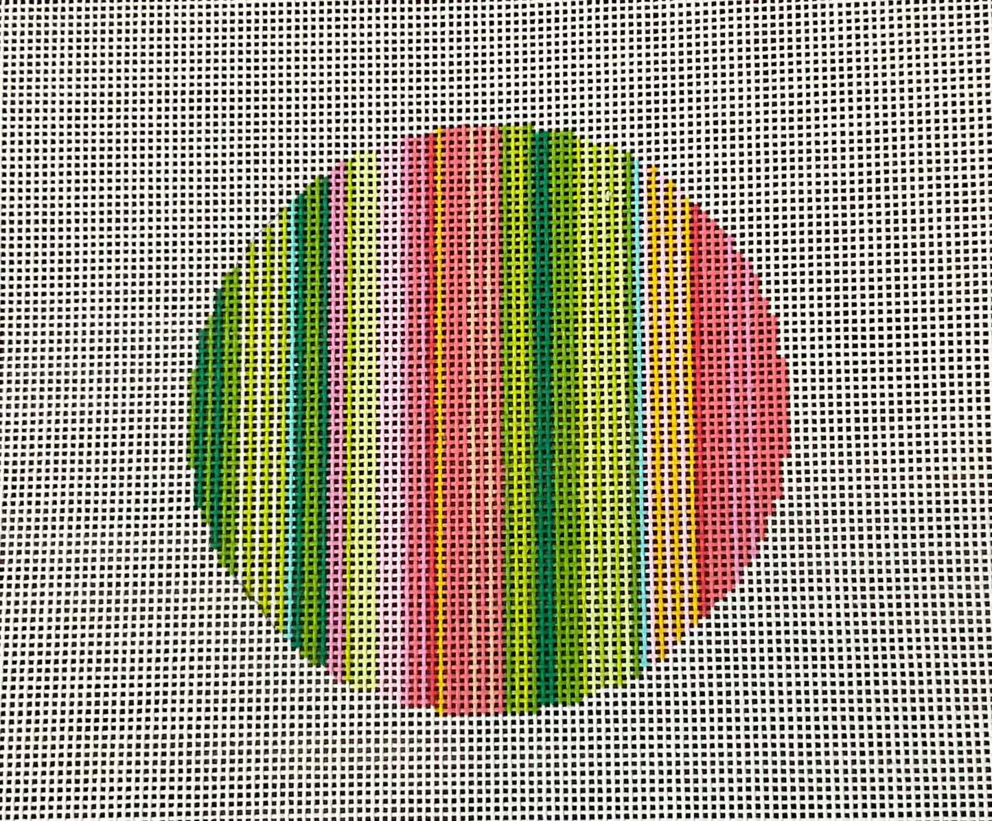 Round Pink/Green Stripes