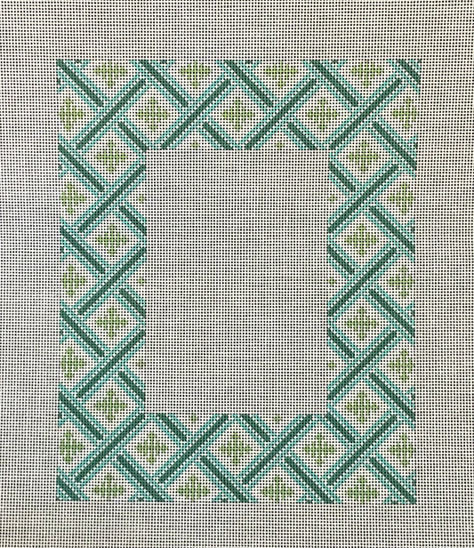 Frame Diagonal Ribbons Blue and Green