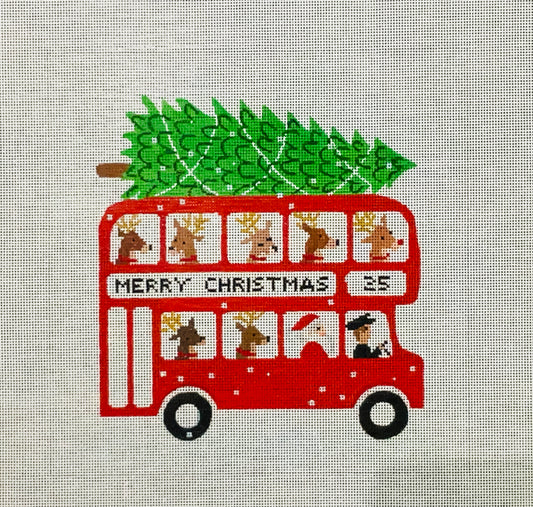 London Christmas - Bus with Santa and Reindeer