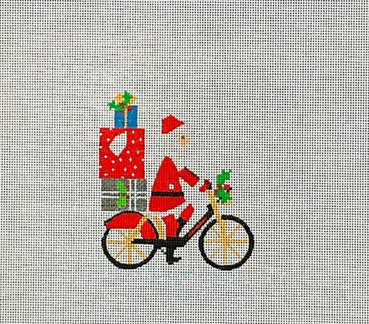 London Christmas- Santa on Bicycle