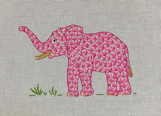 Herend Inspired Elephant Pink with Trunk Up