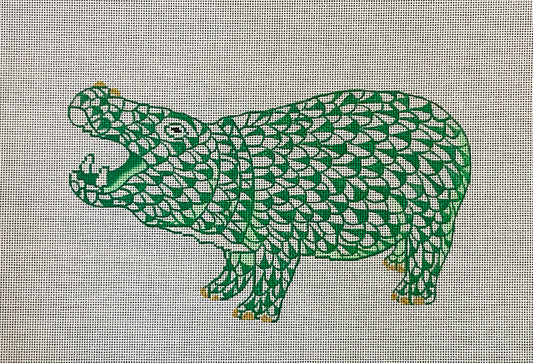 Green Fishnet Hippo