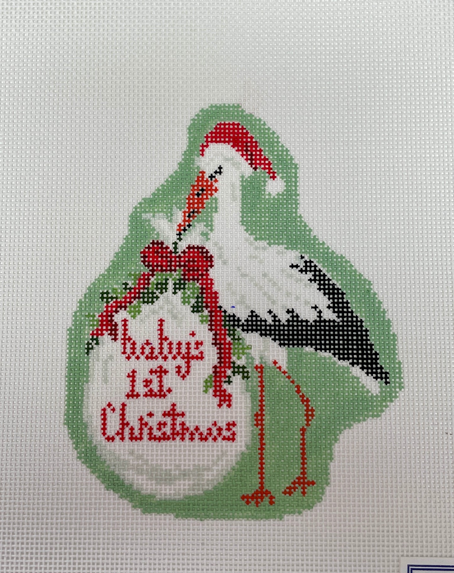 Baby's First Christmas Green Stork