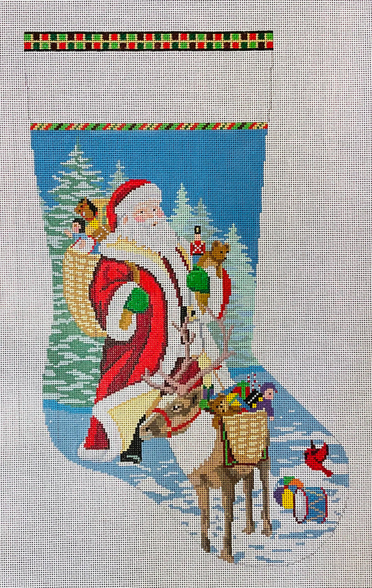 Stocking, Santa Reindeer and Toy Baskets