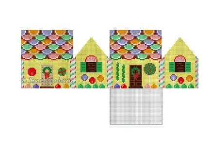 Fruit Slice and Lollipops 3D Gingerbread House