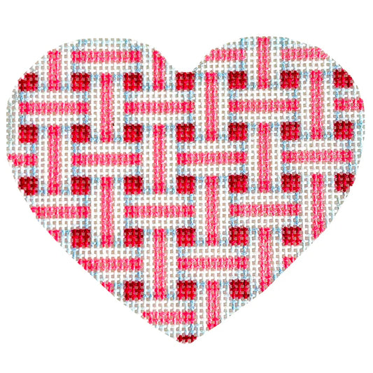 Woven Ribbon Medium Heart / Rose