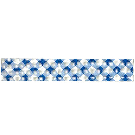 Blue Gingham Key Fob