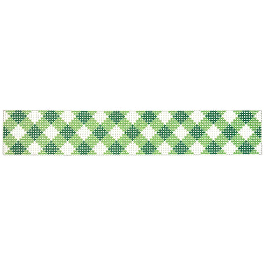Green Gingham Key Fob