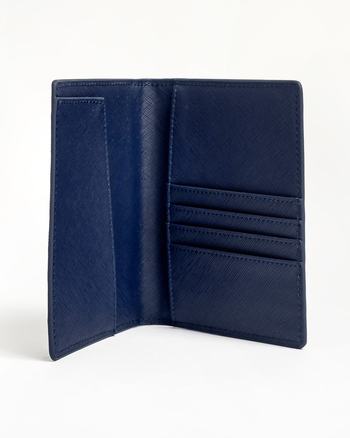 Self-Finishing Leather Passport Cover - Navy
