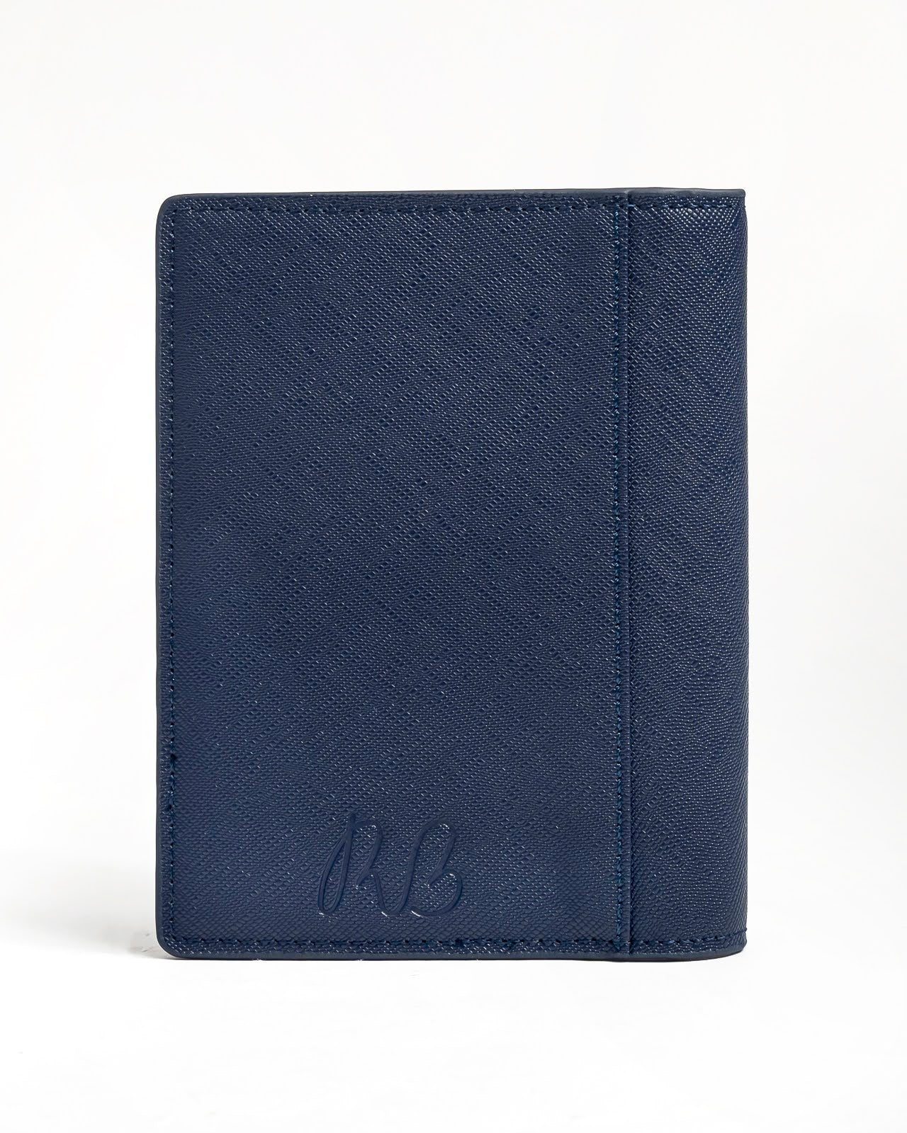 Self-Finishing Leather Passport Cover - Navy