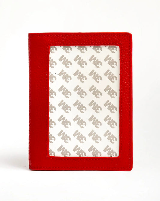Self-Finishing Leather Passport Cover - Pebble Red