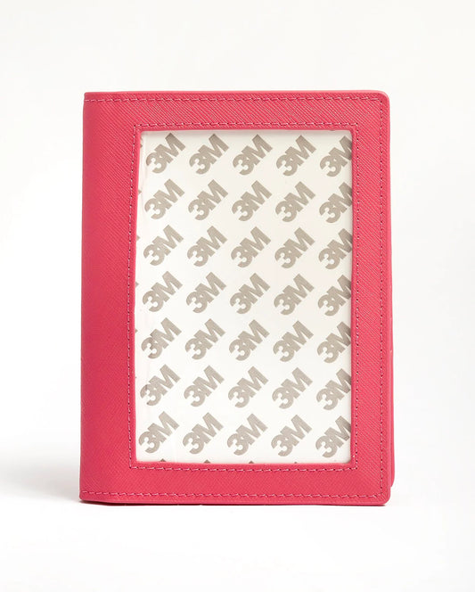 Self-Finishing Leather Passport Cover - Hot Pink