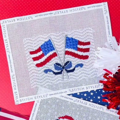 American Flags with Bow