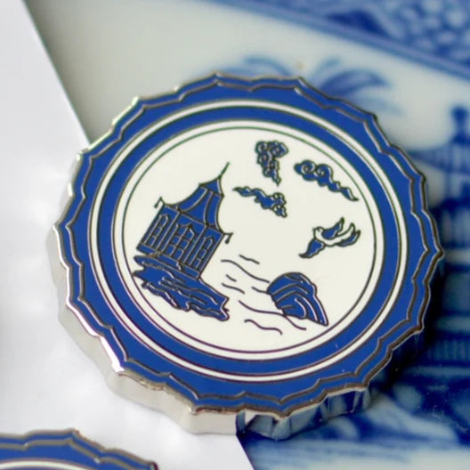 Blue Canton Plate Needle Minder - Go Stitch Studio
