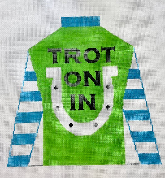 Jockey Silk Trot on In Blue & Green