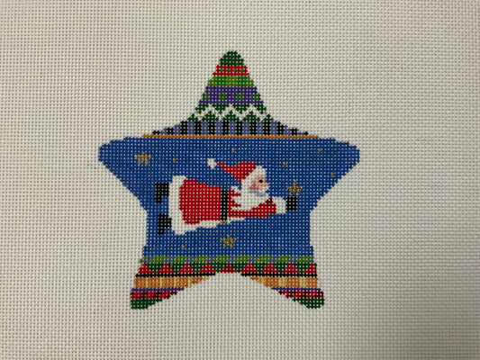 Ornament Star Flying Santa