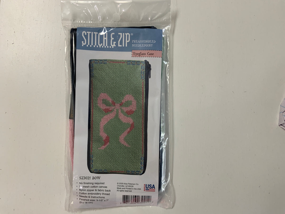 Stitch & Zip Eyeglass Case Pink Bow