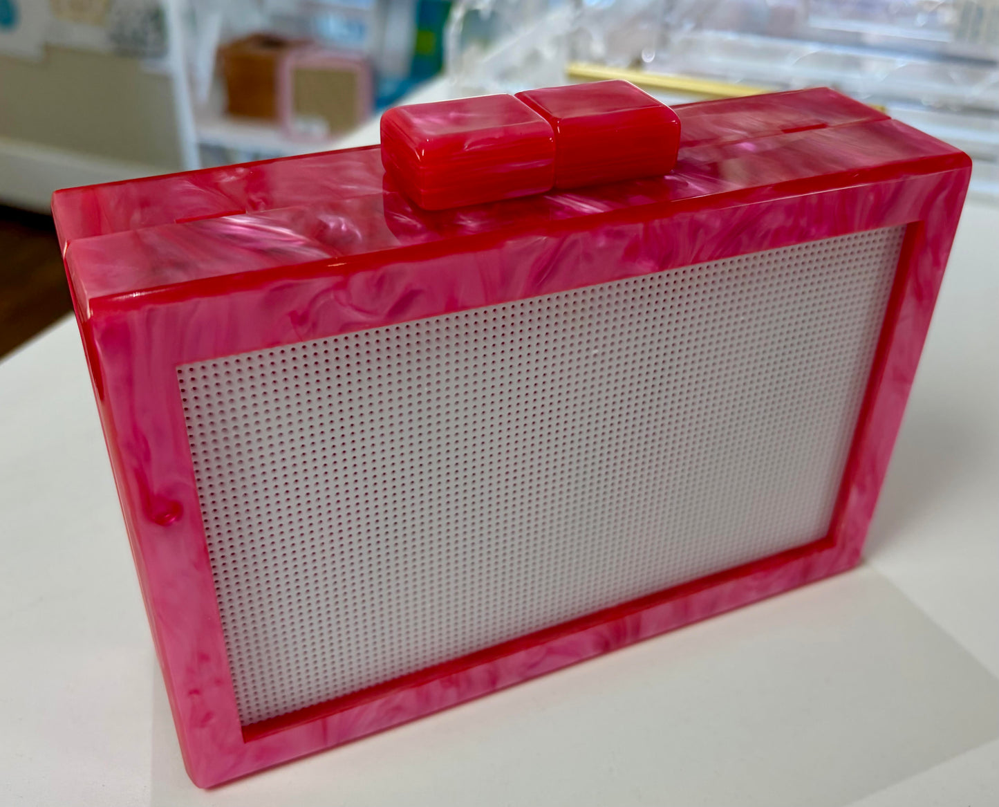 Self-Finishing Acrylic Clutch - Pink Pearl