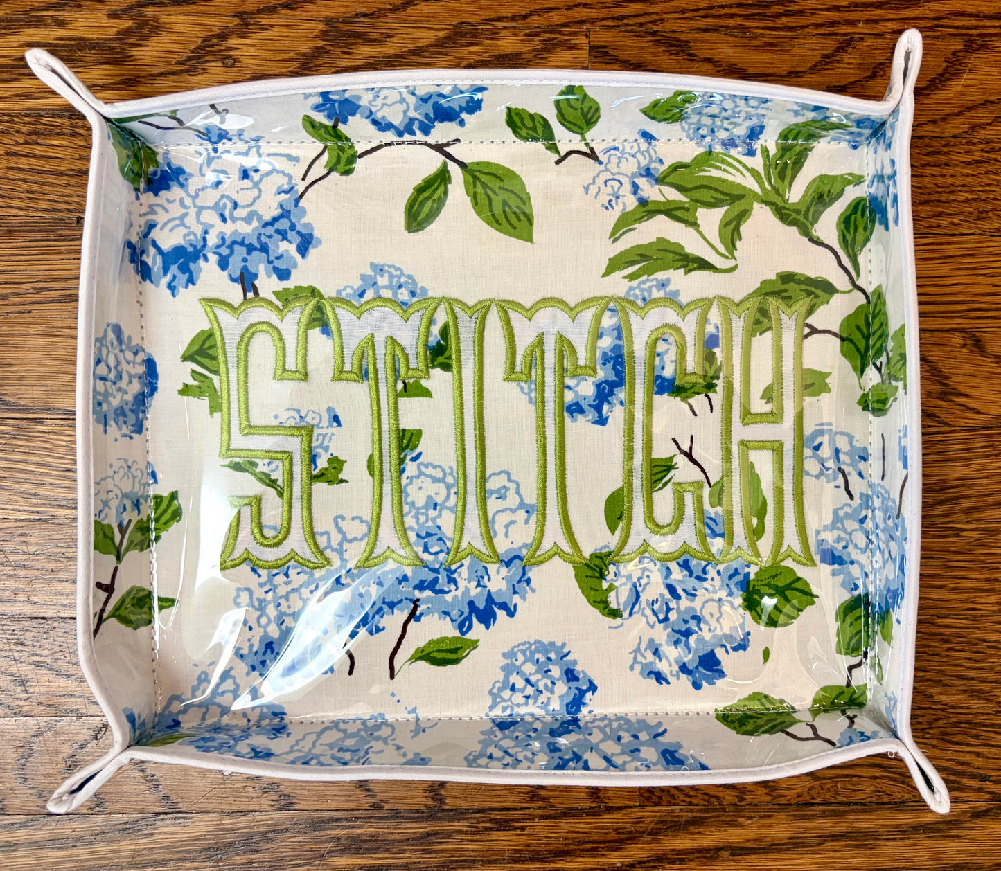 STITCH Blue & Green Floral Snap Tray