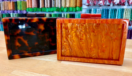 Self-Finishing Acrylic Clutch - Orange