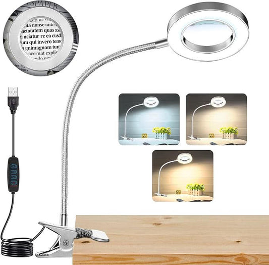 LED Magnifying Lamp with Clip