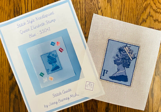 Queen Elizabeth Stamp with Stitch Guide by Jinny Barney McAuliffe