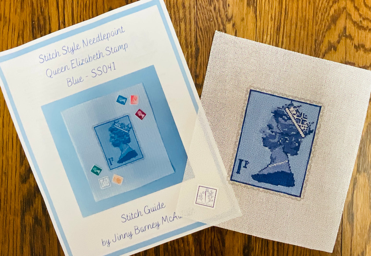 Queen Elizabeth Stamp with Stitch Guide by Jinny Barney McAuliffe