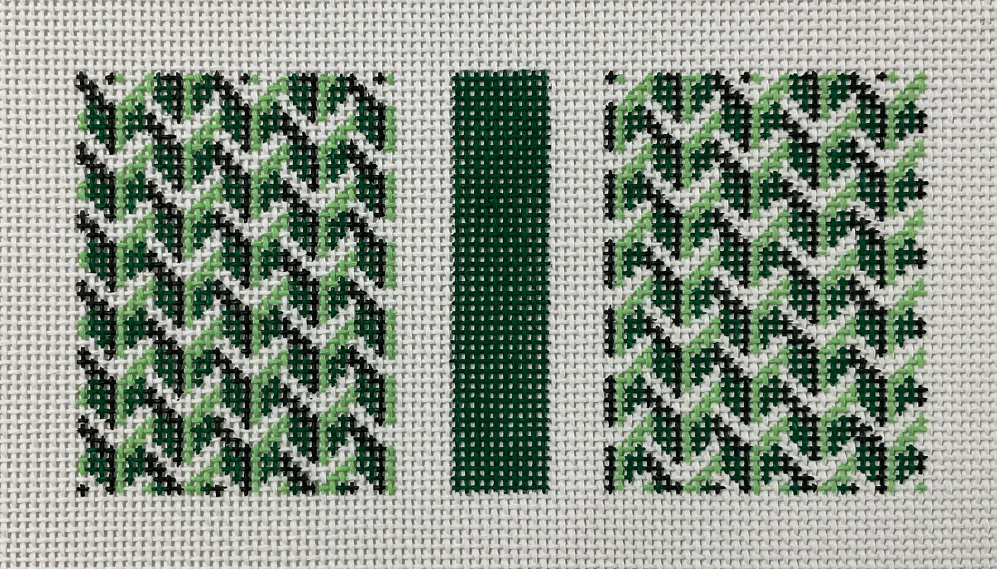 Eyeglass Case Single Y Pattern Green