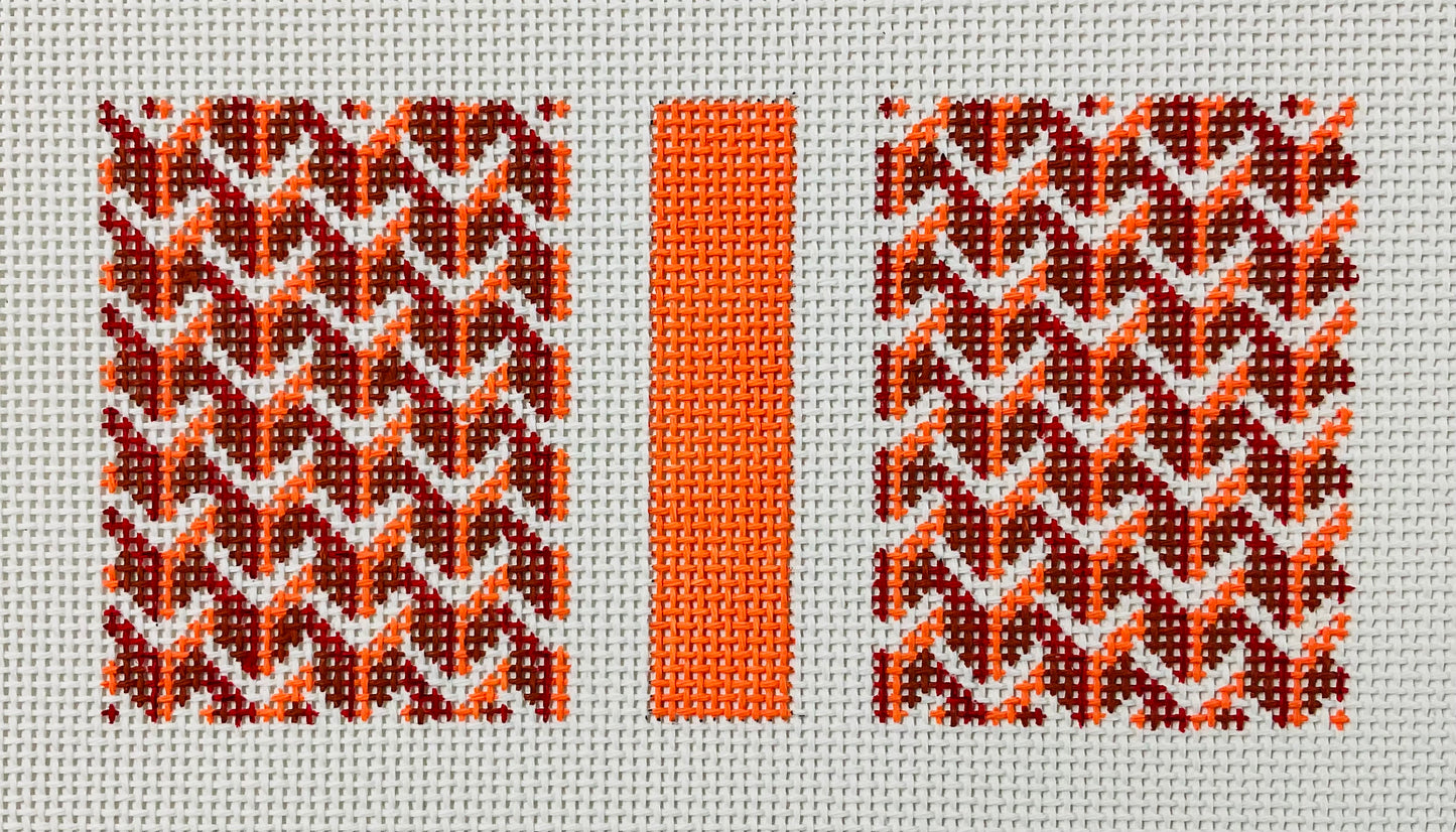 Eyeglass Case Single Y Pattern Orange