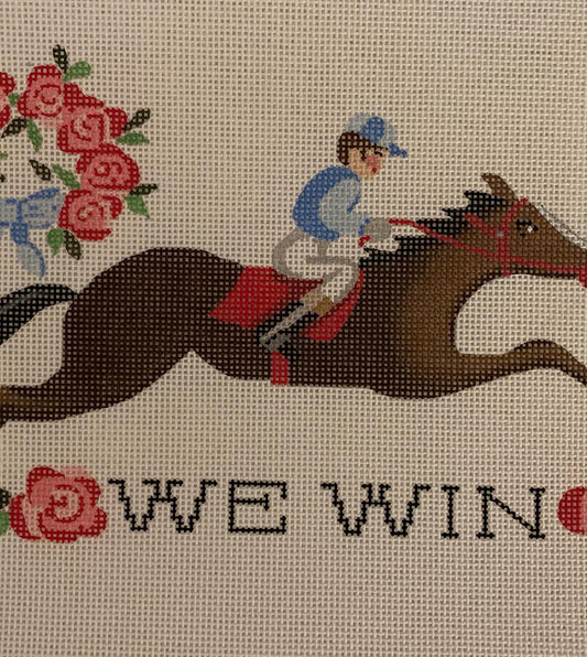 We Win Horse and Roses Needlepoint Canvas