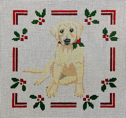 Yellow Lab Puppy with Holly
